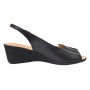 Sandale dama negre din piele naturala cu platforma orto Marissa CLP04N